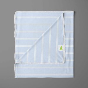 Cool Blue Stripes Receiving Blanket-imababywear